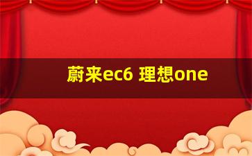 蔚来ec6 理想one